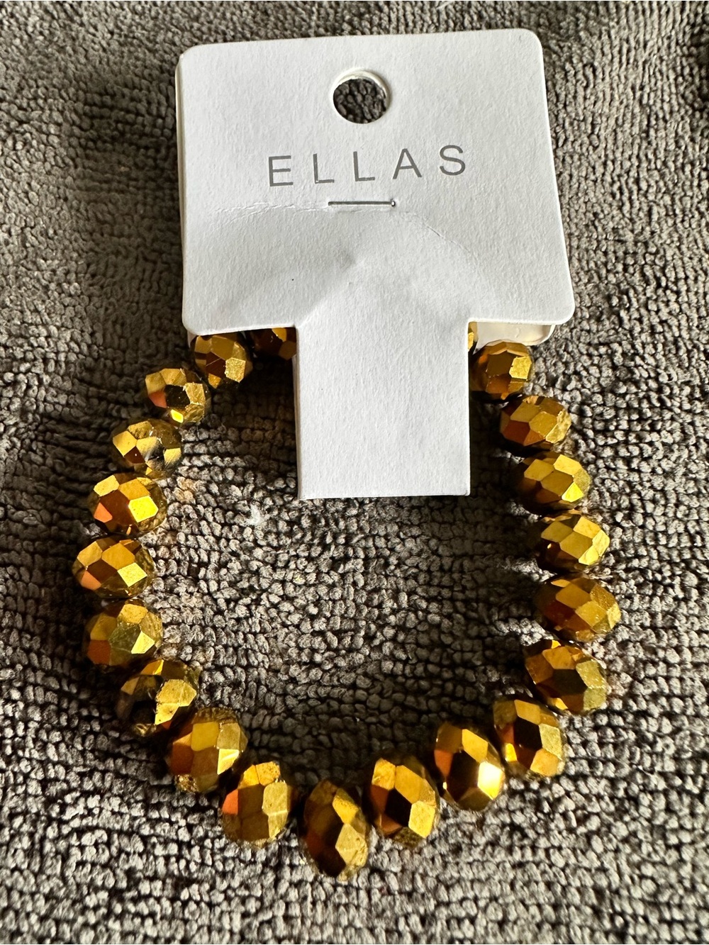 Ella Metallic Gold Faceted Stretch Bracelet